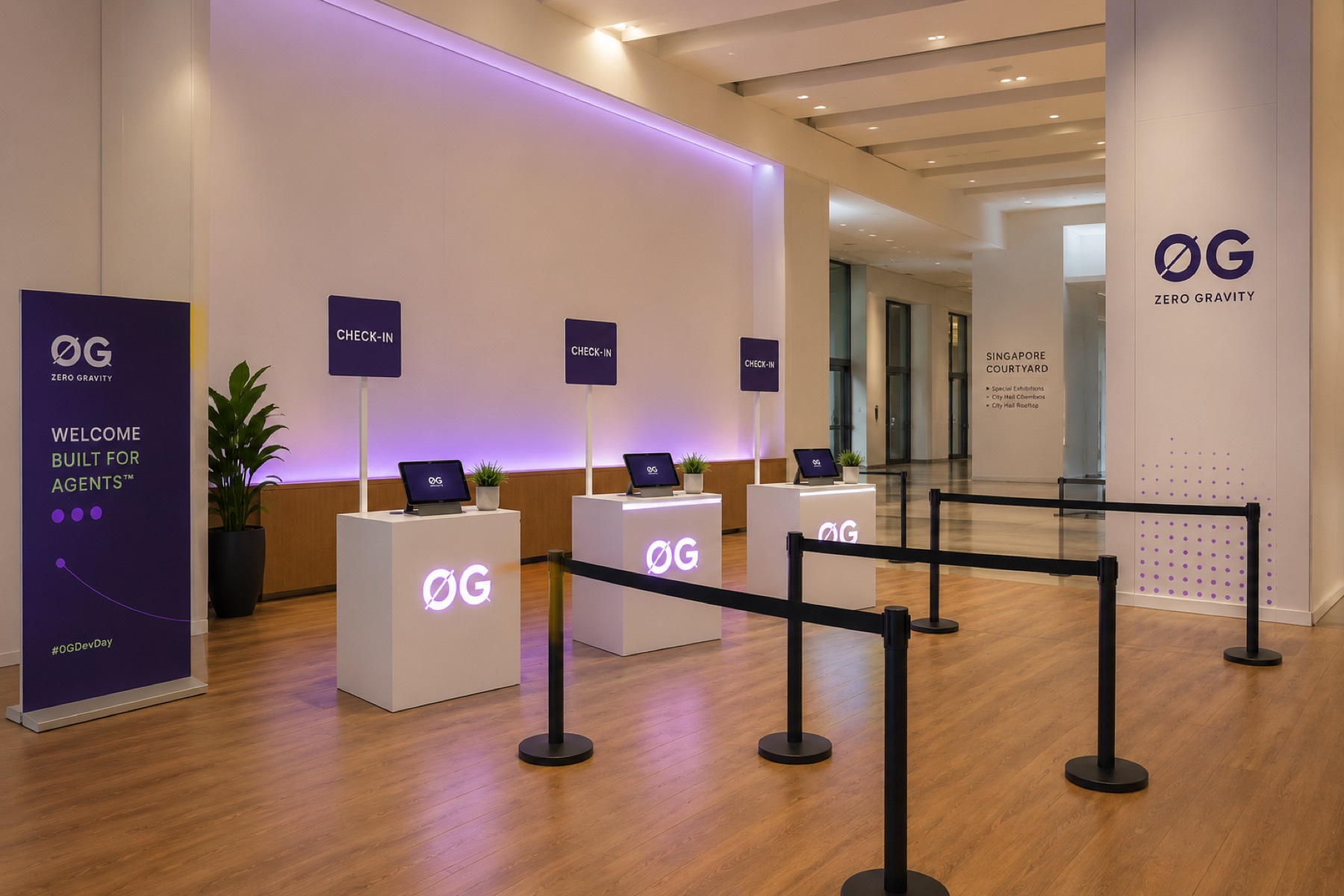 0G Dev Day registration and check-in area