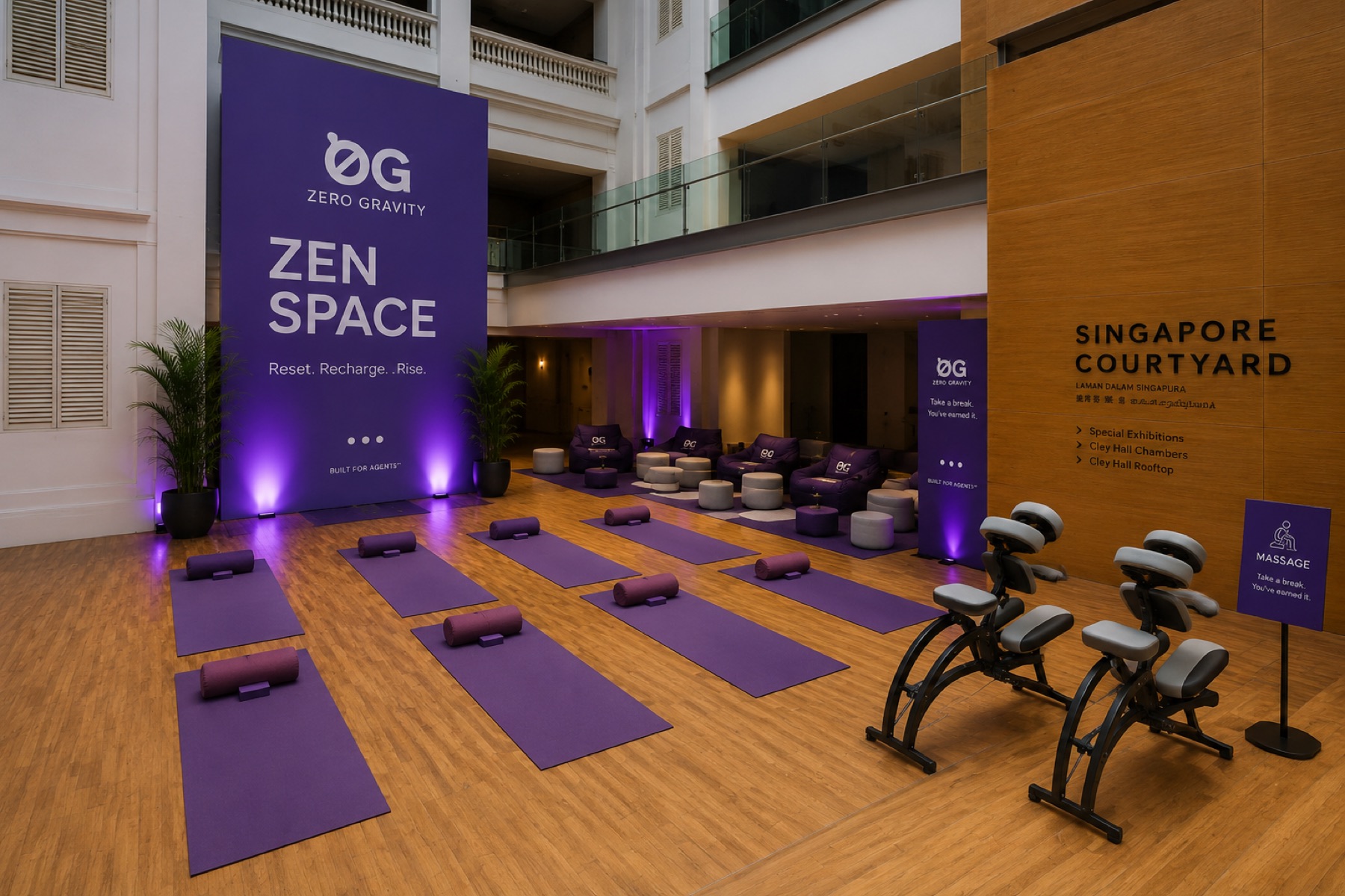 0G Dev Day Zen Space lounge inside the venue